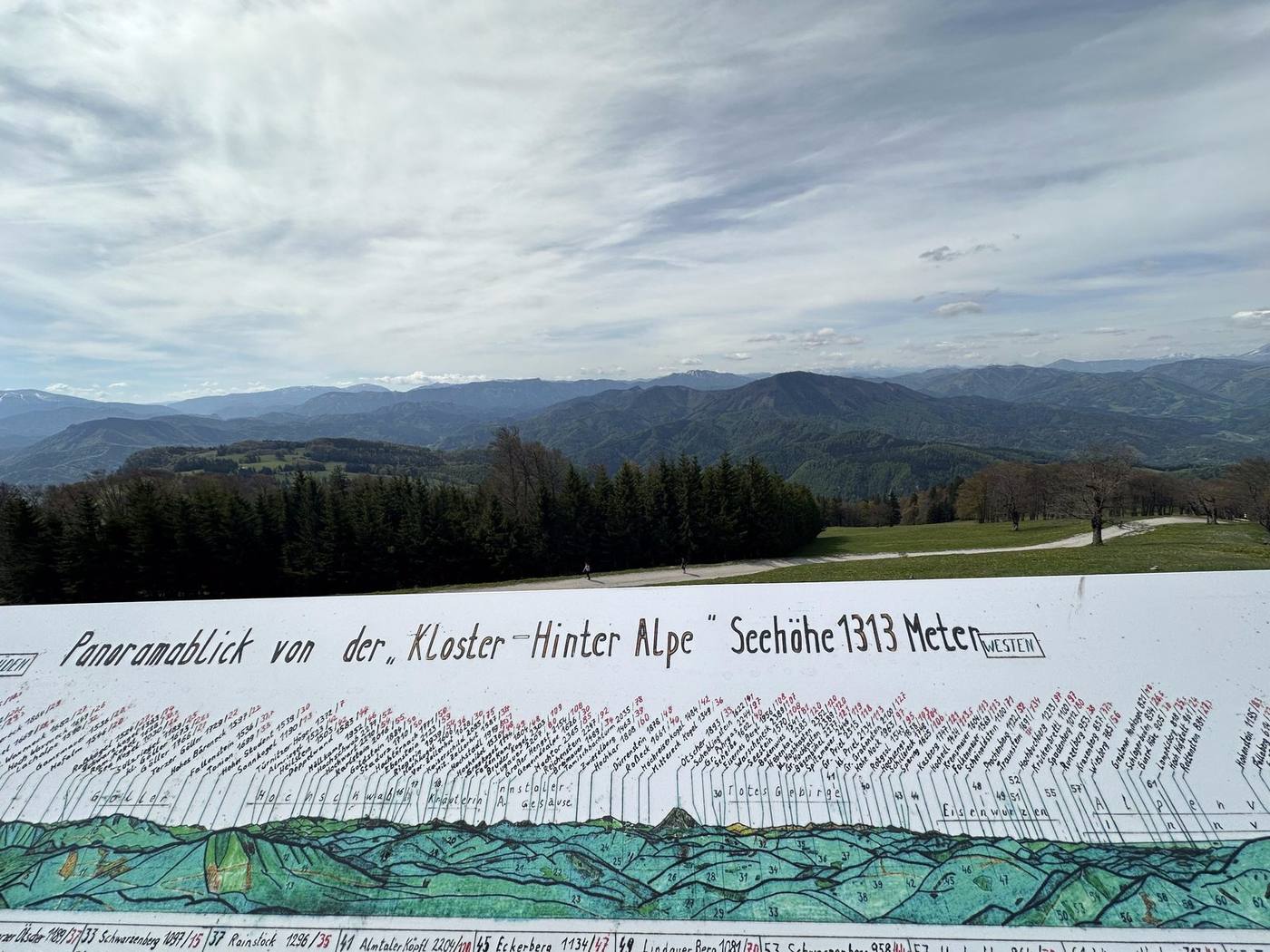 Panorama from the Traisnerhütte at 1,313 m
