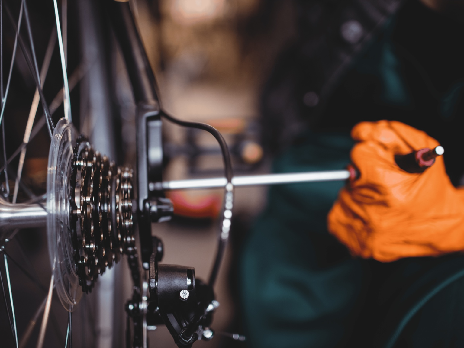 Fahrradservice in Aktion